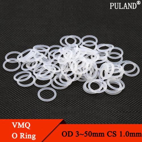 10pcs White Silicone O Ring Gasket CS 1mm OD 5 ~ 40mm Food Grade Waterproof Washer Rubber Insulate Round O Shape Seal