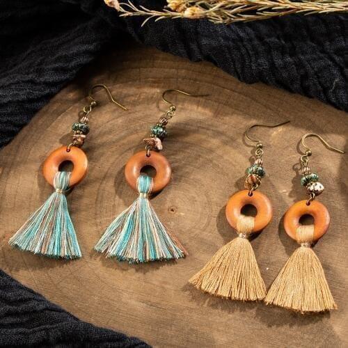 Vintage Tassel Dangle Drop Earrings Hanging for Women 2019 Fashion Engagement Wedding Party Earrings Hanging Jewelry Accessories