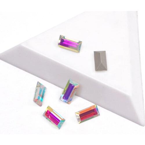 YANRUO 4501 Best Quality Fancy Rhinestone AB Color Baguette Shape Nail On Rhinestones Popular Jewelry Beads For Nails Art Gems