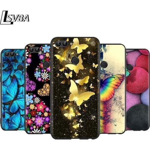 Colorful Butterfly for Huawei P Smart Z S Plus 2020 2019 Nova 5T 5i 5 4e 4 3i 3e 3 2i Phone Case Bright Black Cover