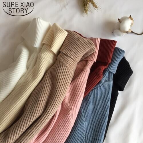 2021 Spring Turtleneck Autumn Winter Sweater Women Long Sleeve Knitted Women Pullover Sweater Slim Jumper Soft Warm Pull Femme