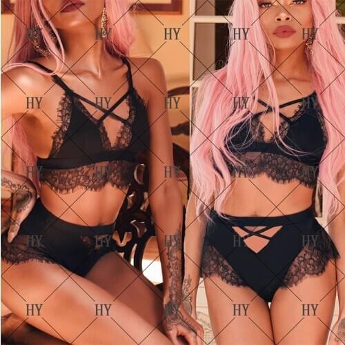 Women Sexy Lingerie Corset Solid Mesh Underwire Muslin Sleepwear Underwear Set Sexy Lingerie Set Temptation Lace Push Up *P