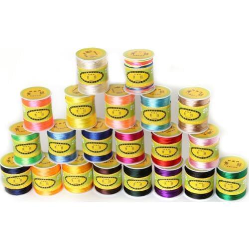 Hot Sale 1.5mm 70M/roll nylon Cord Satin Braided String Mixed 21 Colors Jewelry Findings Beading Cord Rope Thread