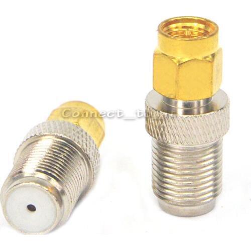 10 pieces/lot) SMA Plug Male Goldplated to F Jack Female RF Connector F Female SMA Male Adapters