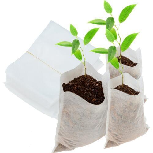 100pcs/lot Different Sizes Biodegradable Non-woven Nursery Bags Plant Grow Bags Fabric Seedling Pots Eco-Friendly