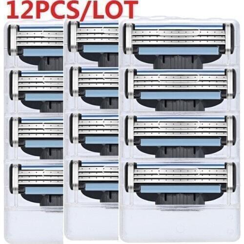 12pcs/pack Mens Safety Razor Blades Face care Shaving blades Manual shaving Cassette for gillettee mach 3