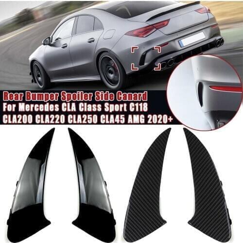 2Pcs/set Car Rear Bumper Spoiler Side Wing Canard For Mercedes CLA Class Sport C118 CLA200 CLA220 CLA250 CLA45 AMG 2020