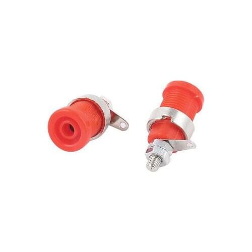 2 Pcs Red Speaker Amplifier 4mm Thread Banana Jack Connector Binding Post