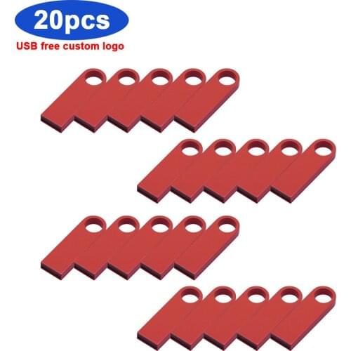 20pcs/lot Hot Sale Mini USB 2.0 Flash Drive Pendrive 4GB 8GB 16GB 32GB 64GB Small Pen Drive Real Capacity Memoria Stick for Gift