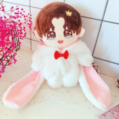 20cm Plush Dolls animal cattle cat rabbit Bear Clothes one-piece garment Accessories for Korea Kpop EXO Idol Dolls Clothing