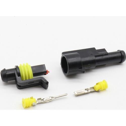 5kits Flame retardancy 1P auto connector waterproof automotive Wire Connector Plug 1 Pins Electrical Car Motorcycle HID