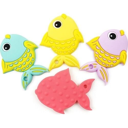 5PCS Animal Silicone Teether Food Grade Chewy Pandent Baby Teething Tools Kids Nursing Toy BPA Free