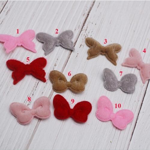 50pcs/lot Butterfly Padded Appliques for Children Headwear Hair clip Accessories and Garment Accessories
