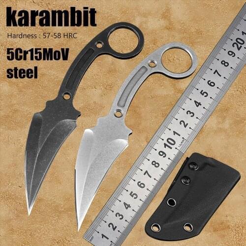 5Cr15MoV Steel Hand Tools Outdoor camping EDC Tactical Utility Fixed Blade Self Defense Weapons Karambit Hunting Knife