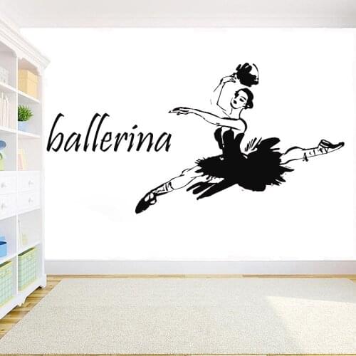 Ballet dance Wall Decals ballet tutu pointe shoes ballet school Wall Decal Ballerina Vinyl Girls Bedroom Decoration Mural X538