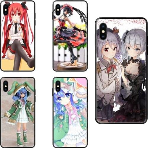 For Youth Girls New Date A Live Black Soft TPU Cell Phone Case Cover For Xiaomi Mi Note A1 A2 A3 5 5s 6 8 9 10 SE Lite Pro Ultra