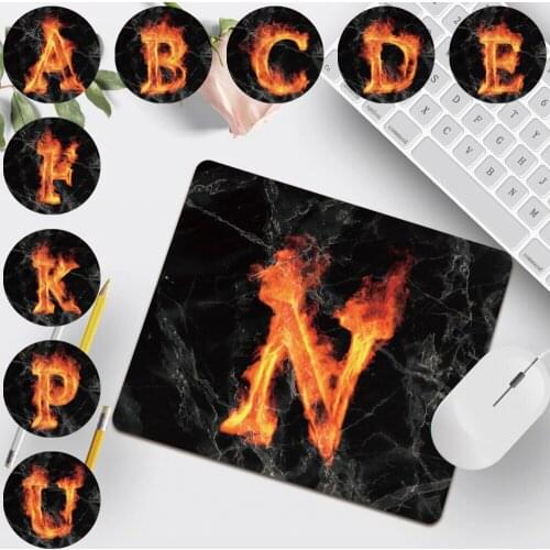 Home Office Computer Mousepad PU Leather Small Portable Waterproof 25x21cm Mouse Pad Laptop Gaming Mouse Mat Letter Series