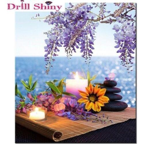 Drill Shiny Painting Flowers By Numbers