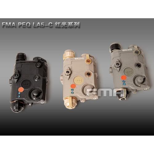 FMA Tactical Military PEQ LA5-C Upgrade Version LED White light + Red laser with IR Lenses BK/DE/FG Battery case