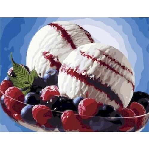 GATYZTORY Framed Oil Painting By Numbers For Adults Children Ice Cream Landscape Photos By Number 60x75cm Home Wall Pictures