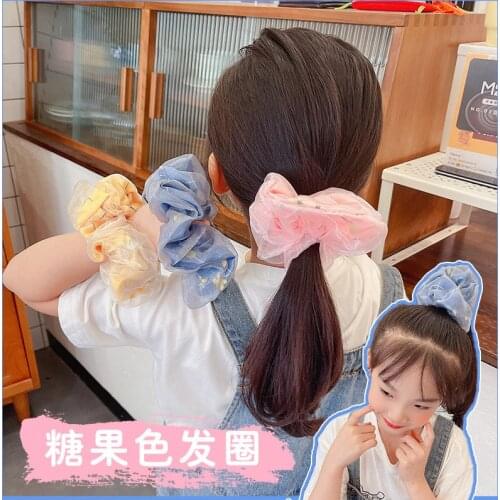 HigoodDouble e. hair bands in 2021 the new headdress flower hair elastic hair escherichia coil hair rope female children