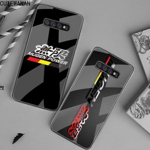 JDM Mugen Power Phone Case Tempered Glass For Samsung S20 Plus S7 S8 S9 S10 Plus Note 8 9 10 Plus