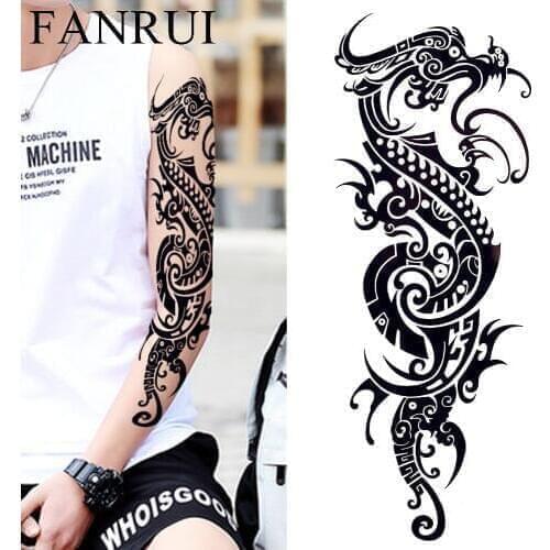 Cool Chinese Dragon Myth Waterproof Tattoo Men Full Shoulder Body Arm Temporary Tattoo Sticker Women Makeup Large Tatoo Paste