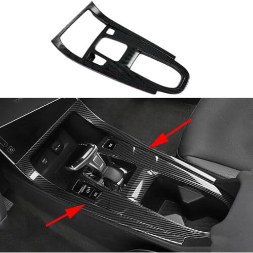 Carbon Fiber Gear Shift Shifter Center Control Cover Fit For Hyundai ix25 Creta 2020 2021 Console Panel Trim Accessories