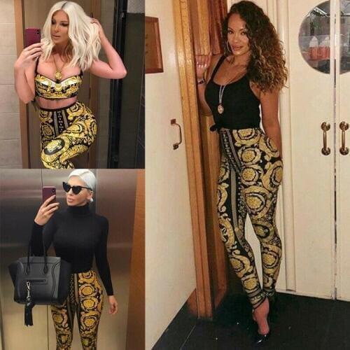 Sexy Womens Printed Casual High Waist Soft Pants Ladies Active Skinny Stretch Leggings Casual Slim Fit Trouser Workout