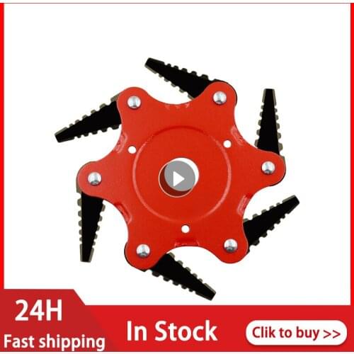 2021 Toothed Style Lawn Mower Blade Six Leaf Blade Powerful Weed Killer Grass Trimmer Six Tooth Blade Weeder Mower Grass Tools