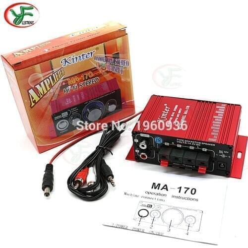 1PCS MA-170 Mini Amplifier DC12V 2 channels LED HIFI Stereo Amplifier MP3 Power Amplifier For Arcade Game Machine Cabinets