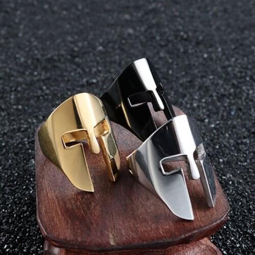 Knight ring men 2021 wholesale stainless steel gold rings male gifts for men gothic signet punk ring black antique biker vintage