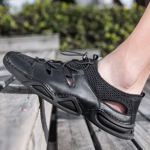 SHENCE SHENCE Sandals Casual Fashion Soft Trail Running Shoes Men Sandals Male Tennis Sports Leather Mesh Outdoor Hiking Shoes