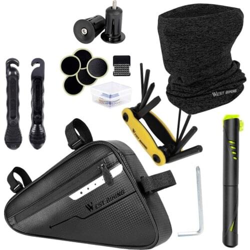 Bicycle Tools Kit Include Bike Pump Bag Tools Outdoor Cycling Equipment MTB Triangle Pannier Repair Tool Package Bike Tube Bag