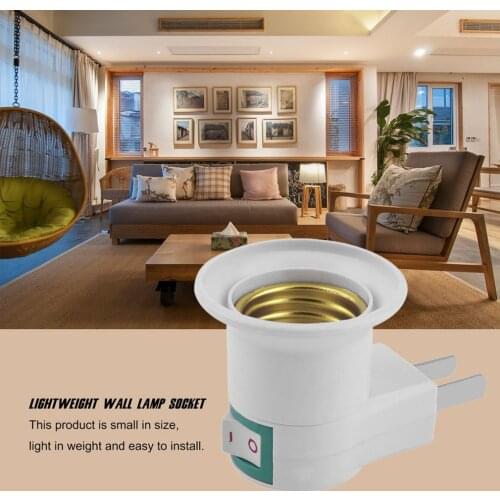 Wall Plug Type Lamp Holder Screw Mouth EU/US Plug E27 Plastic Lamp Cap Socket Lamp Socket Converter Adapter With Button Switch