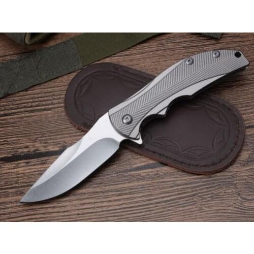 ZT Knife 0192 ZT0192 D2 blade Damascus TC4 titanium Handle Folding Blade Pocket Tactical Knife Hunting Fishing Knives EDC Tools