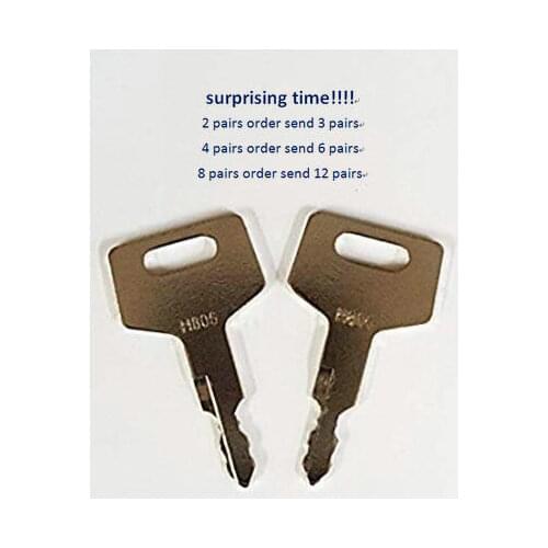 Pair (2 keys) for Takeuchi Equipment Key-Ignition key for Gehl, Hitachi, Mustang, New Holland, Takeuchi, Part Number H806