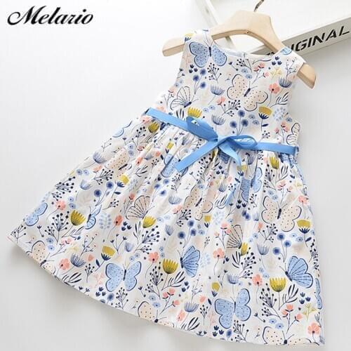 Melario Girls Dress Summer Print Flower Princess Dresses for Baby Girl Kids Party Dress Costume Children Clothing