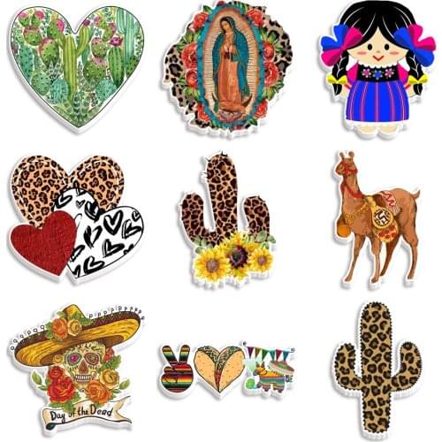 Mexican Style Flat Resin Printed Leopard Cabochons Printed for DIY Phone Decorations Accessories 10pcs