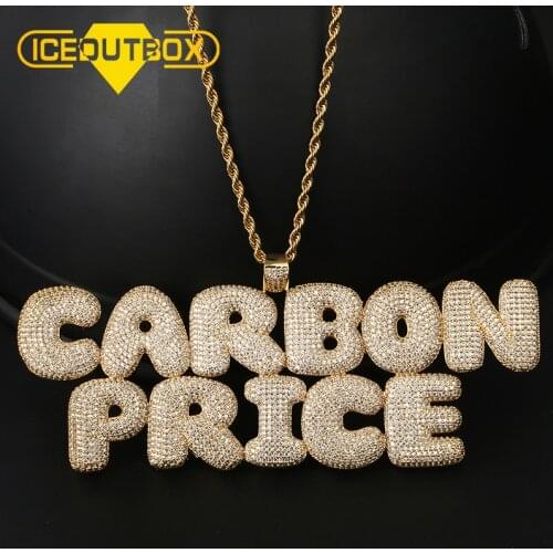 Custom Name Bubble Letters Chain Pendant Necklaces For Women Men Cubic Zircon Hip Hop Jewelry Best Familry Personality Gift