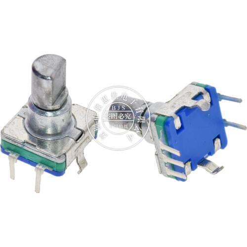 5pcs EC11s Rotary Encoder Code Switch 20 Position With Switch 5pin Handle Length 12.5mm Half Shaft Type