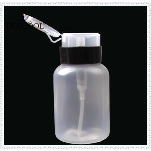 ELECOOL 210ML Empty Pump Dispenser Nail Polish Liquid Alcohol Remover UV GEL Cleaner Refillable Bottle DIY Nail Art Tools Woman