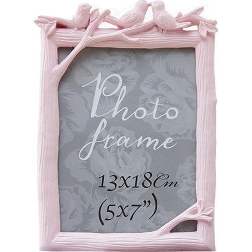Luxury Pink Desktop Resin Photo Frame Creative Picture Frame with Birds RPF010