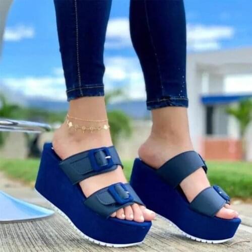 Summer Woman Wedges Slippers Casual Shoes Ladies Fashion Slip-On Female High Quality Sandals Woman Shoes New Zapatos De Sandalia