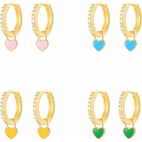 CANNER Real 925 Sterling Silver Earrings For Women Ins Geometric Water Drop Piercing Earrings Hoops Zircon Jewelry Pendientes