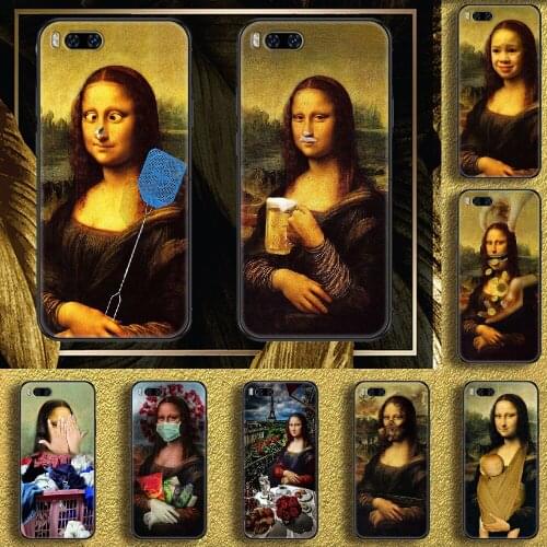 Mona Lisa Artist Painting Phone case For Xiaomi Mi Max Note 3 A2 A3 8 9 9T 10 Lite Pro Ultra black silicone cover fashion Etui