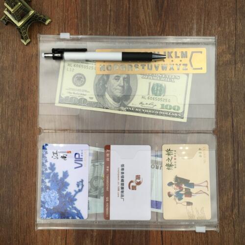PVC Zipper Bag Organizer Holder for Travel Notebook Diary Journal Accessory Tickets Cards Storage