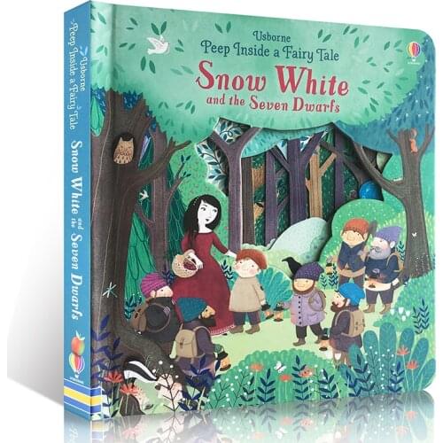 Usborne Peep Inside A Fairy Tale Snow princess White English flap Picture Books Baby Early education Childhood gift kids reading