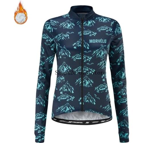RCC Cycling jersey Women 2020 Winter thermal fleece bicycle clothing long sleeved MTB road bike full sleeve bicycle riding tops