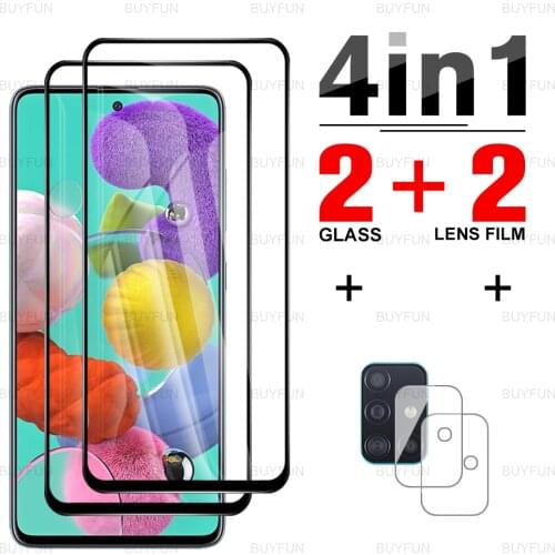 Front Black Edge Tempered Glass For Samsung A51 6.5inch safety screen protector for galaxy galaxi A11 A21 A71 A31 A41 lens film